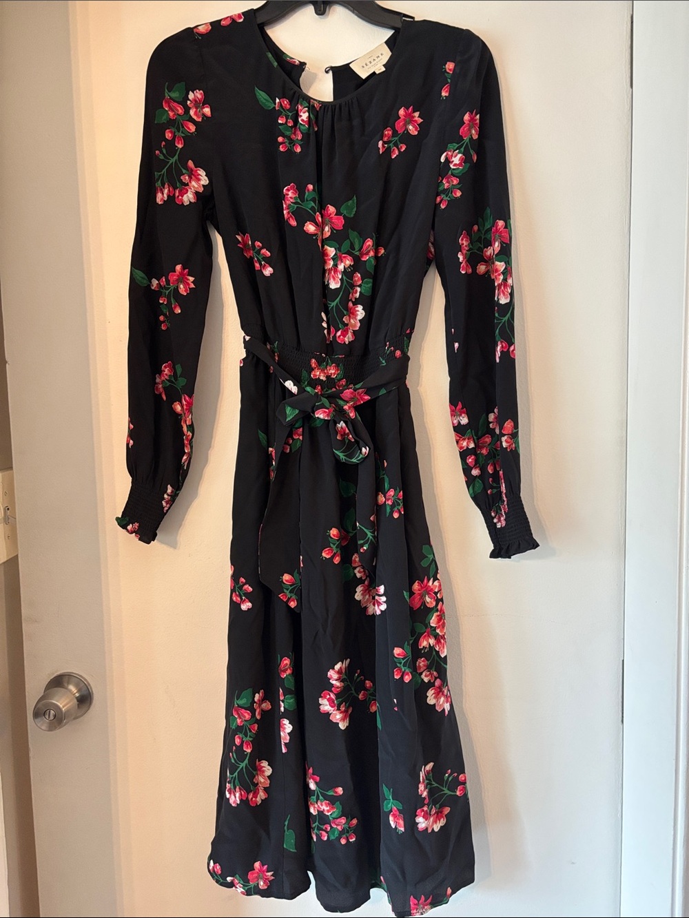 Sezane Silk Floral Dress